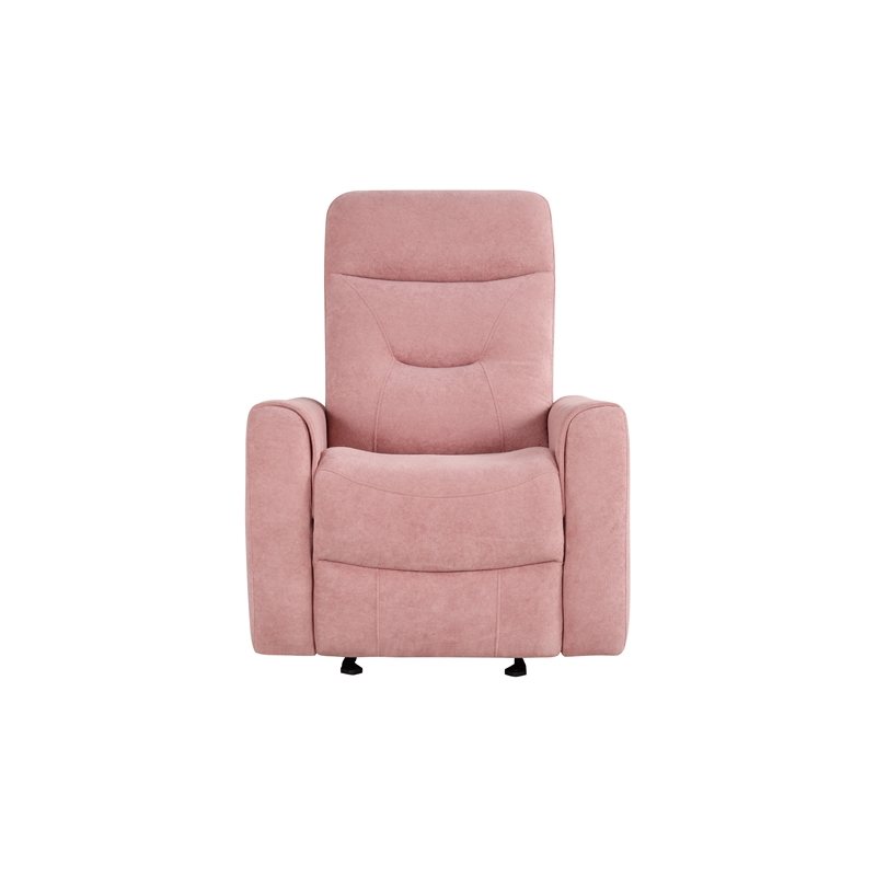 Glory Furniture Paterson Swivel Recliner in Pink