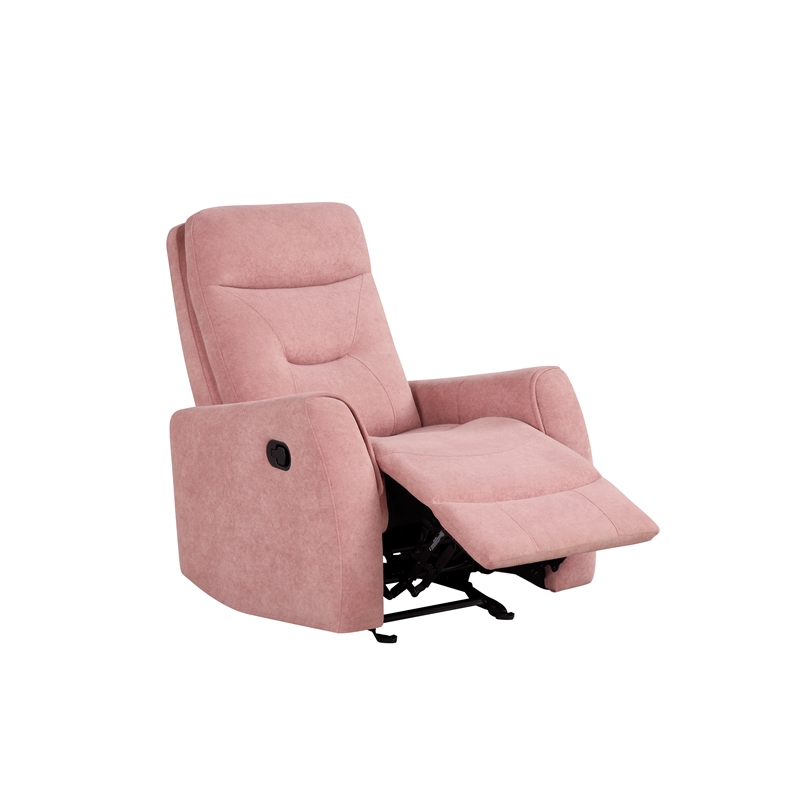Glory Furniture Paterson Swivel Recliner in Pink
