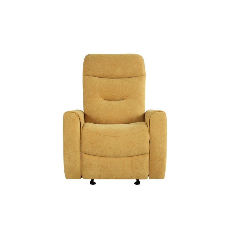 Glory Furniture Paterson Swivel Recliner in Yellow
