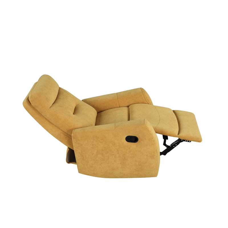 Glory Furniture Paterson Swivel Recliner in Yellow