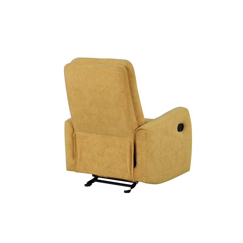 Glory Furniture Paterson Swivel Recliner in Yellow
