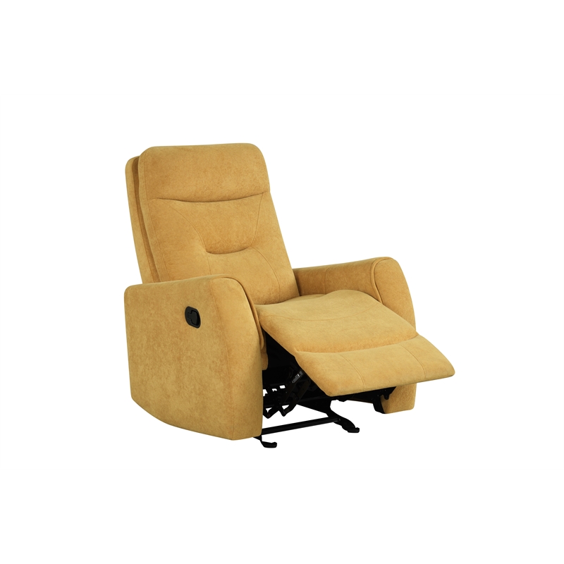 Glory Furniture Paterson Swivel Recliner in Yellow