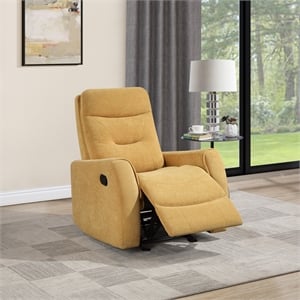 Glory Furniture Paterson Swivel Recliner in Yellow