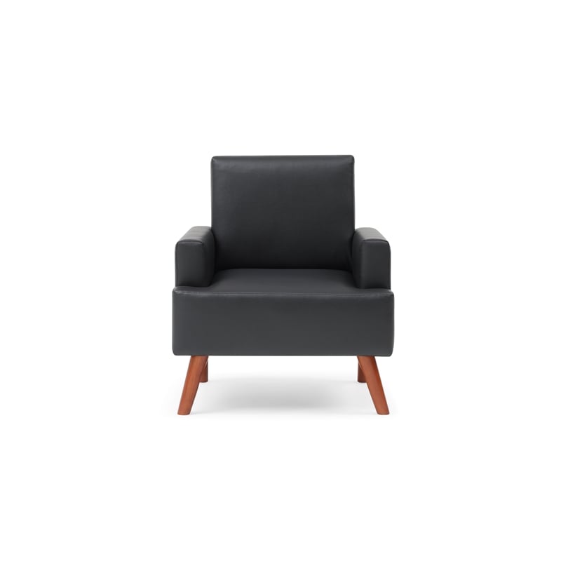 Glory Furniture Ventura Faux Leather Accent Chair in Black
