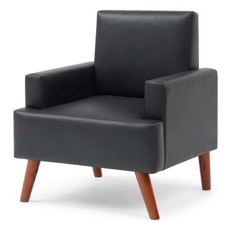 Glory Furniture Ventura Faux Leather Accent Chair in Black