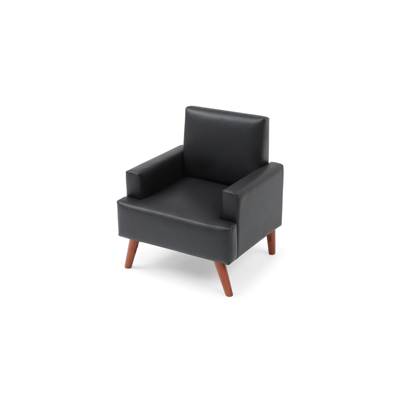 Glory Furniture Ventura Faux Leather Accent Chair in Black