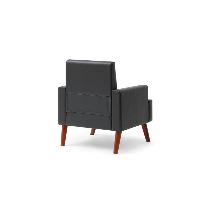 Glory Furniture Ventura Faux Leather Accent Chair in Black