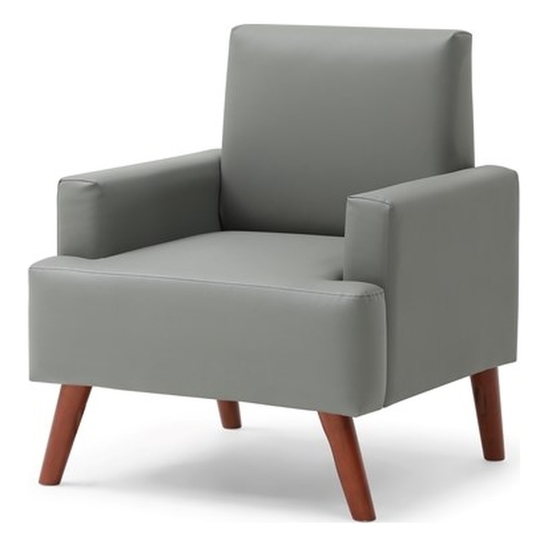 Glory Furniture Ventura Faux Leather Accent Chair in Gray