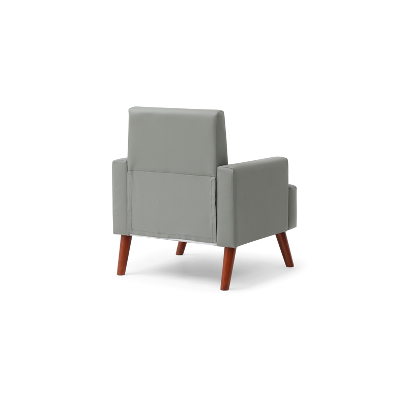 Glory Furniture Ventura Faux Leather Accent Chair in Gray