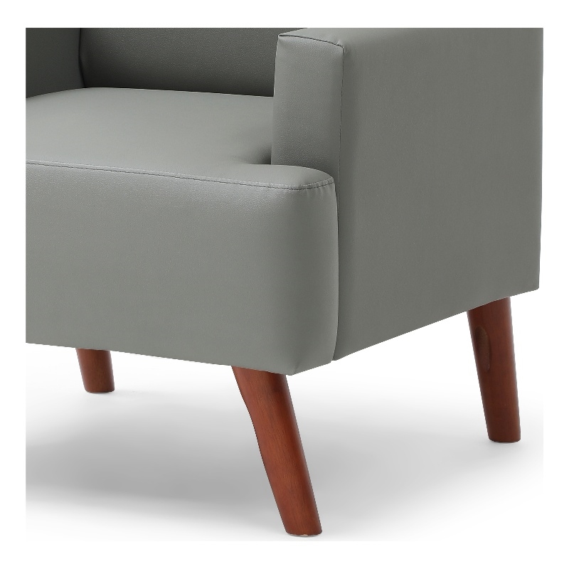 Glory Furniture Ventura Faux Leather Accent Chair in Gray