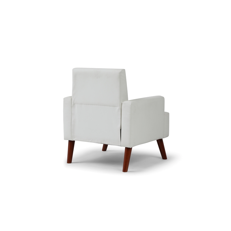 Glory Furniture Ventura Faux Leather Accent Chair in White