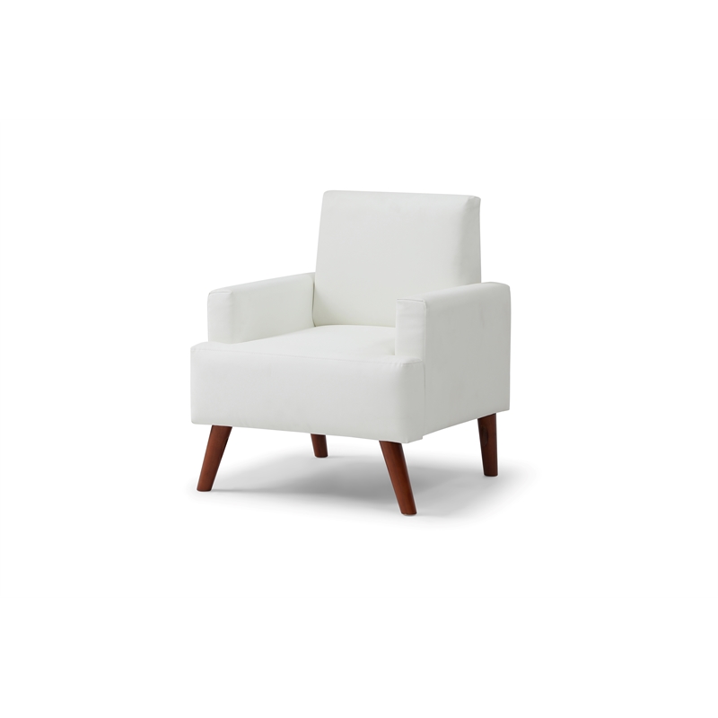 Glory Furniture Ventura Faux Leather Accent Chair in White
