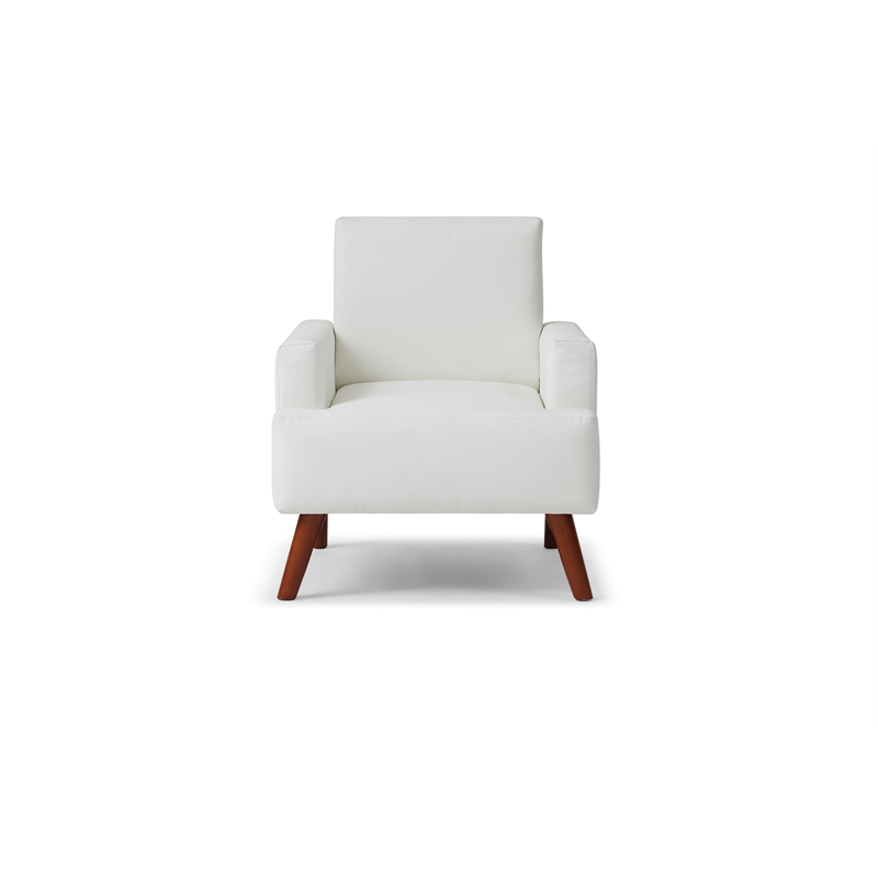Glory Furniture Ventura Faux Leather Accent Chair in White