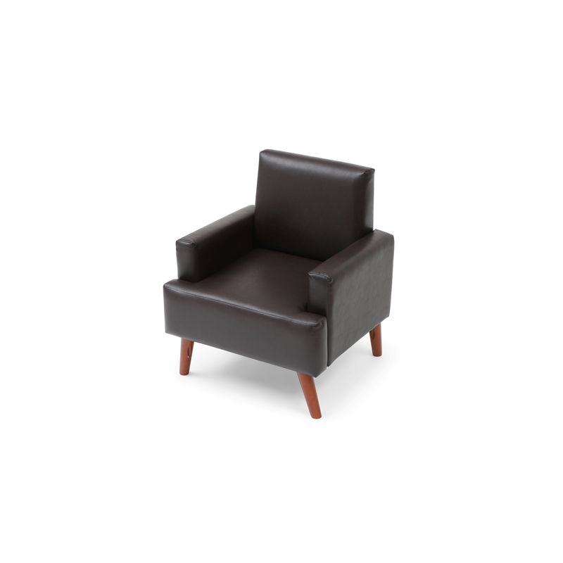 Glory Furniture Ventura Faux Leather Accent Chair in Dark Brown