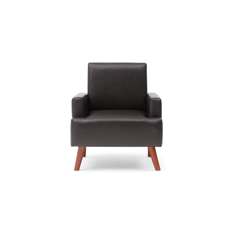 Glory Furniture Ventura Faux Leather Accent Chair in Dark Brown