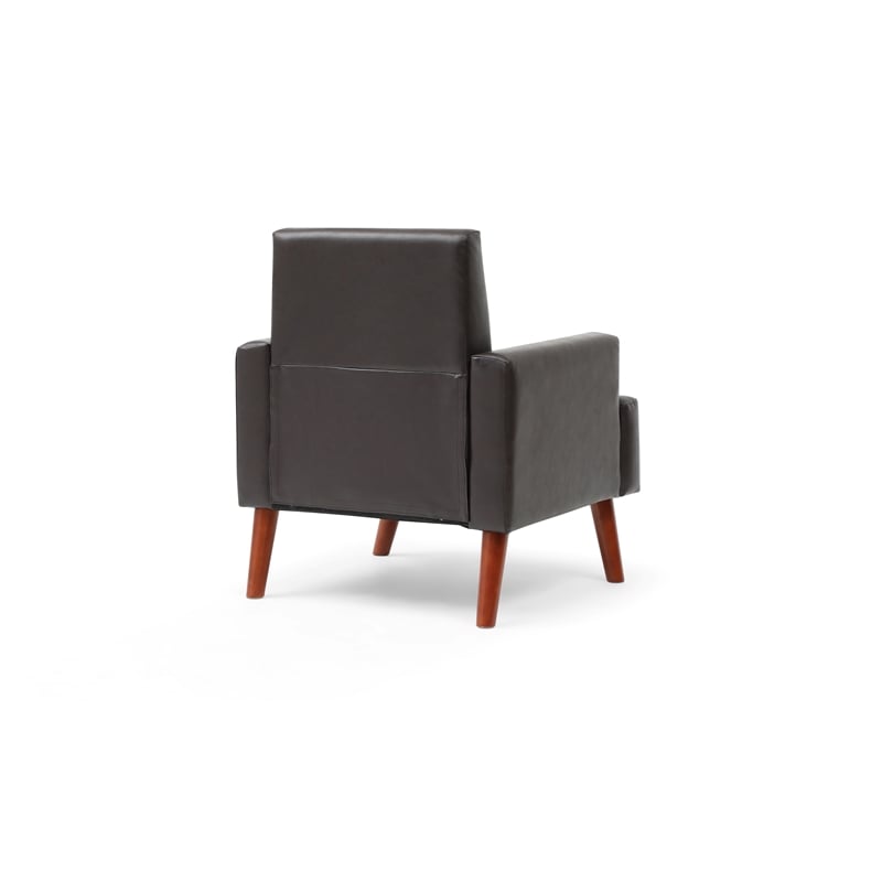 Glory Furniture Ventura Faux Leather Accent Chair in Dark Brown
