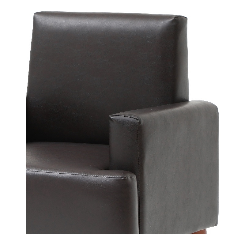 Glory Furniture Ventura Faux Leather Accent Chair in Dark Brown