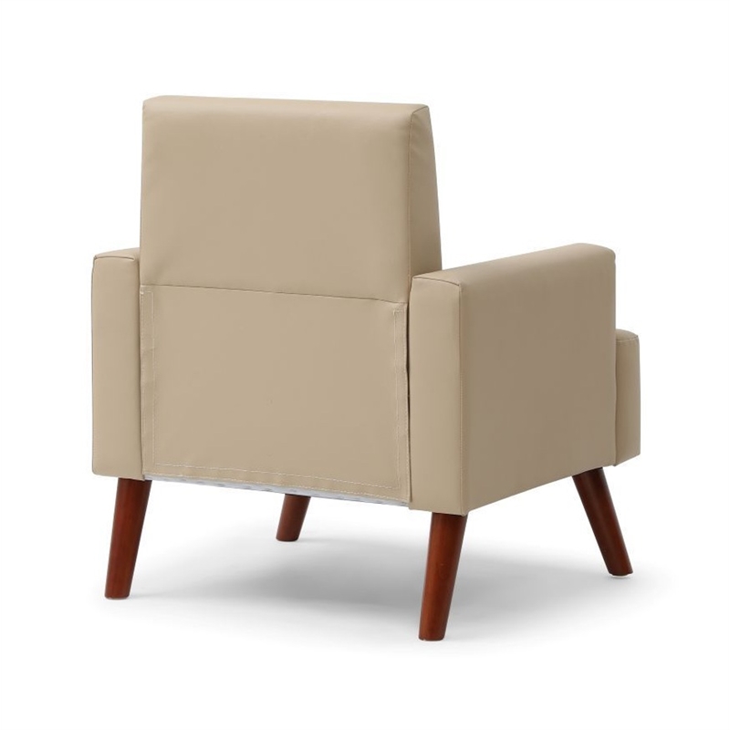 Glory Furniture Ventura Faux Leather Accent Chair in Beige