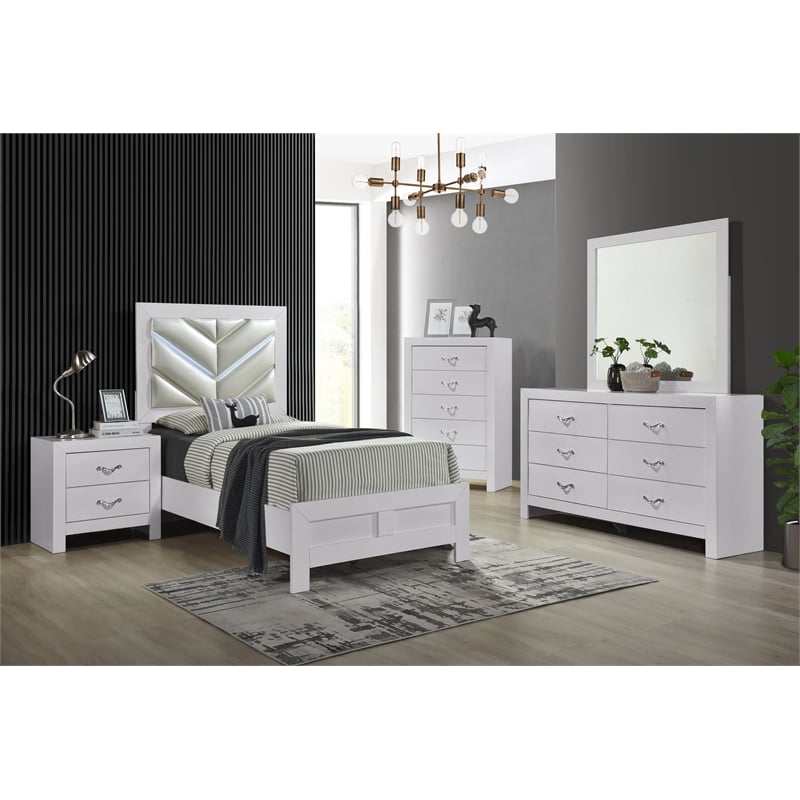 Glory Furniture Moreland G002900A-KB King Bed  Sparkling White