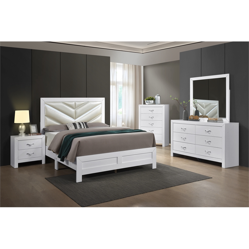 Glory Furniture Moreland G002900A-KB King Bed  Sparkling White