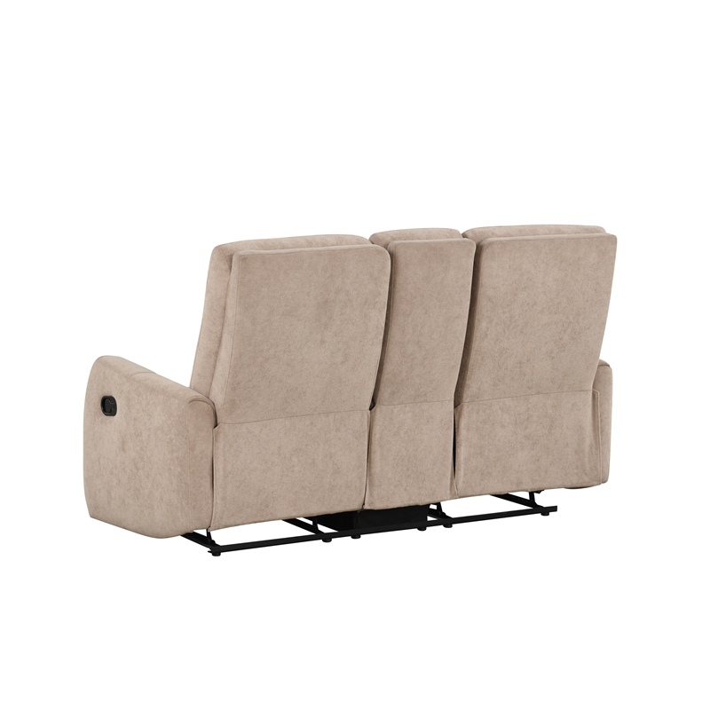 Glory Furniture Paterson Loveseat with Console in Beige