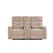 Glory Furniture Paterson Loveseat with Console in Beige
