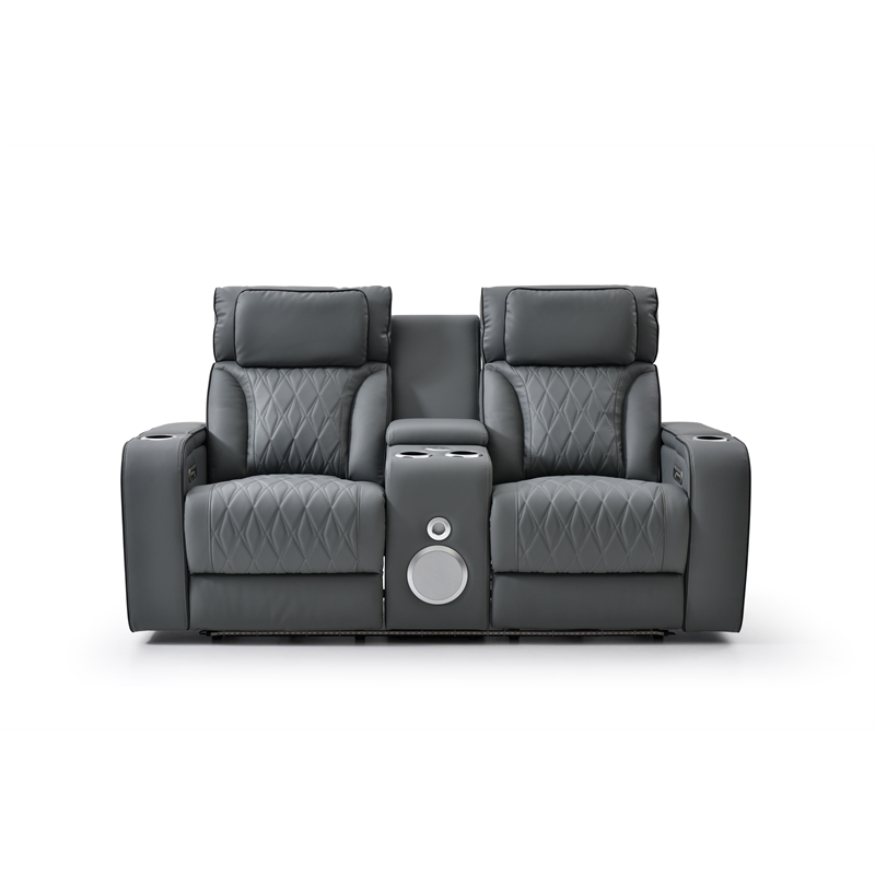 Glory Furniture Lumin Reclining Loveseat In Gray