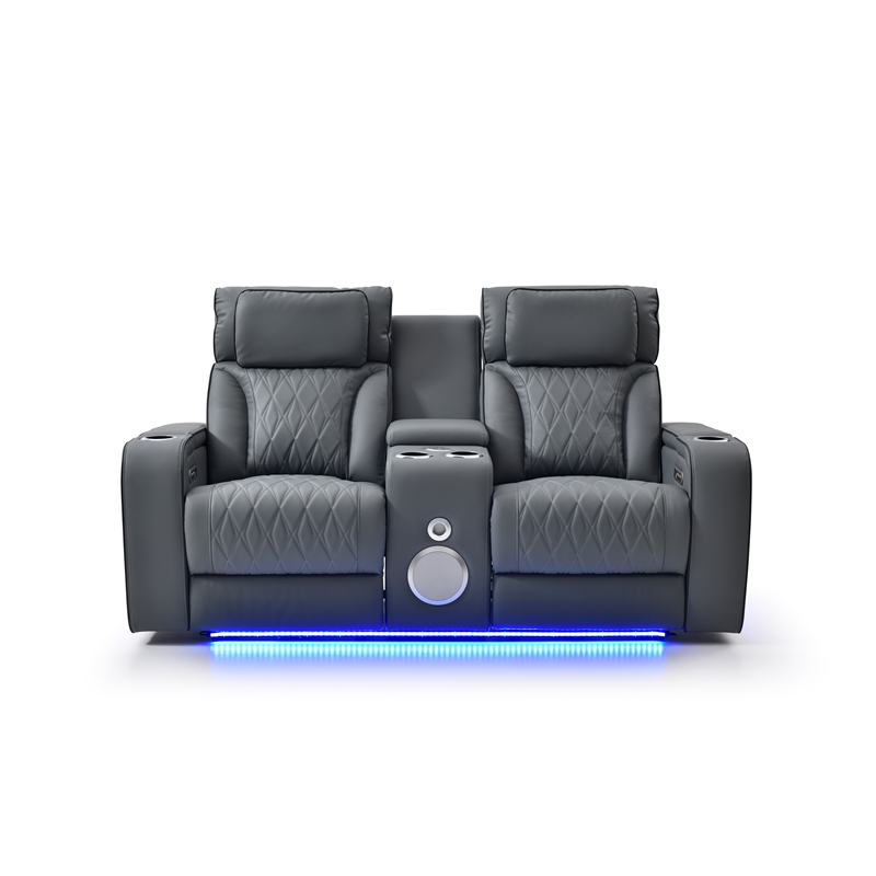 Glory Furniture Lumin Reclining Loveseat In Gray