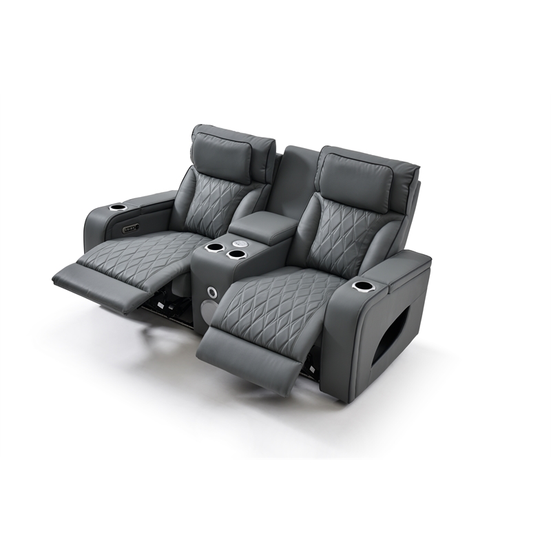 Glory Furniture Lumin Reclining Loveseat In Gray