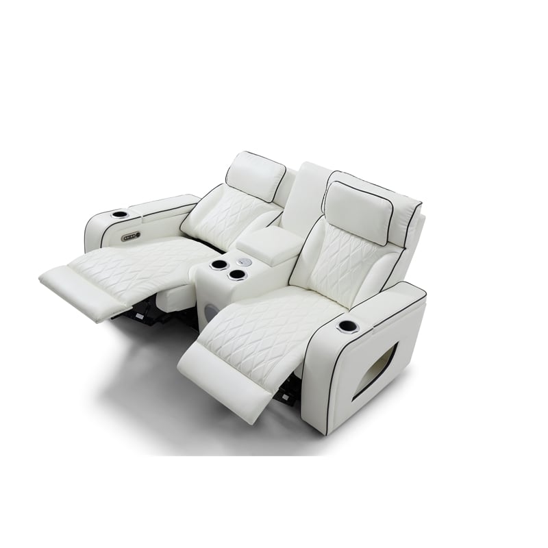 Glory Furniture Lumin Reclining Loveseat In White