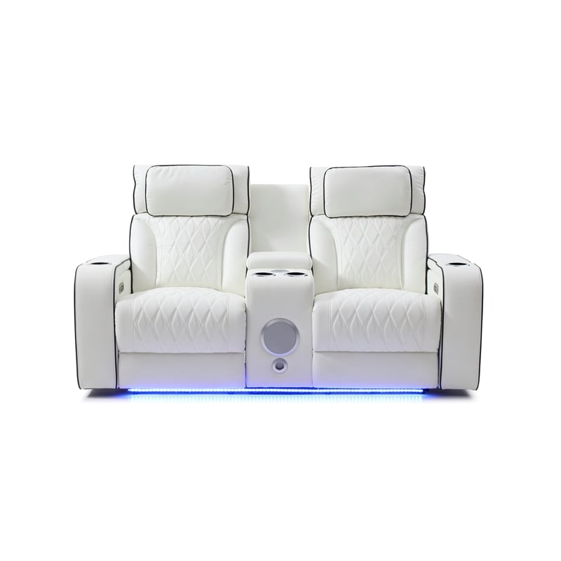 Glory Furniture Lumin Reclining Loveseat In White