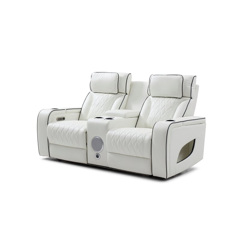 Glory Furniture Lumin Reclining Loveseat In White