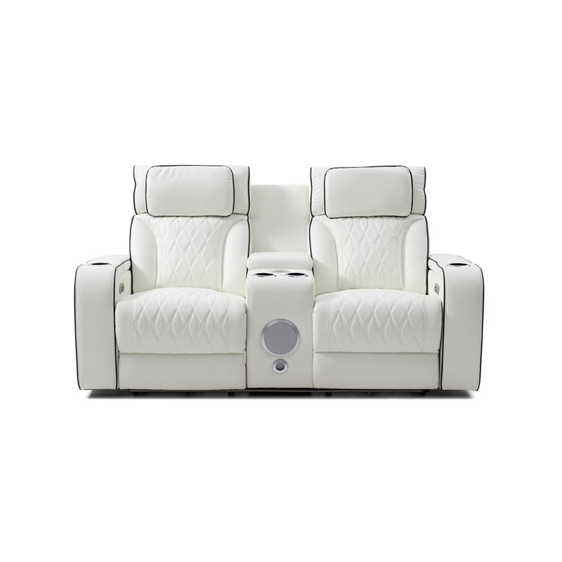 Glory Furniture Lumin Reclining Loveseat In White