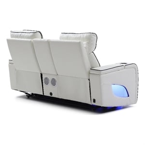 Glory Furniture Lumin Reclining Loveseat In White