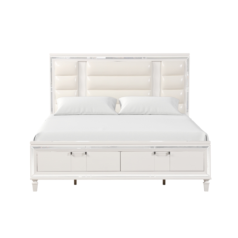 Glory Furniture Genoa King Bed in Sparkling White