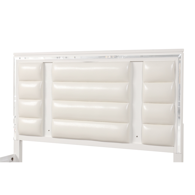 Glory Furniture Genoa Queen Bed in Sparkling White