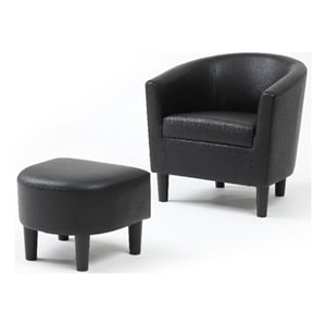 Glory Furniture Salem G00200-C Chair+Ottoman Black