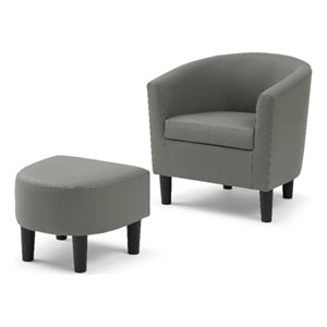Glory Furniture Salem G00201-C Chair+Ottoman Gray