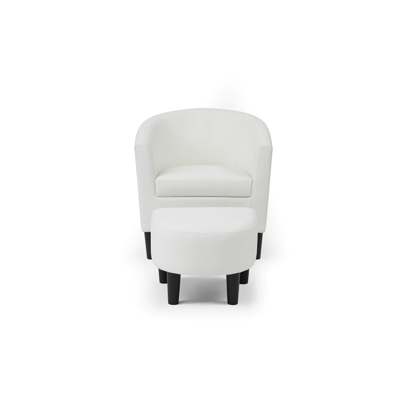 Glory Furniture Salem G00202-C Chair+Ottoman White