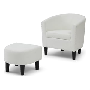 Glory Furniture Salem G00202-C Chair+Ottoman White