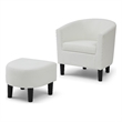 Glory Furniture Salem G00202-C Chair+Ottoman White