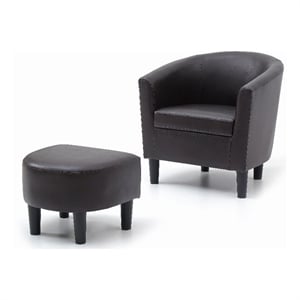 Glory Furniture Salem G00203-C Chair+Ottoman Dark Brown