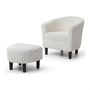 Glory Furniture Salem G00205-C Chair+Ottoman White