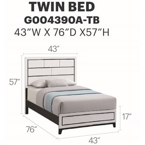 Glory Furniture Glasgow G04390A-TB Twin Bed White