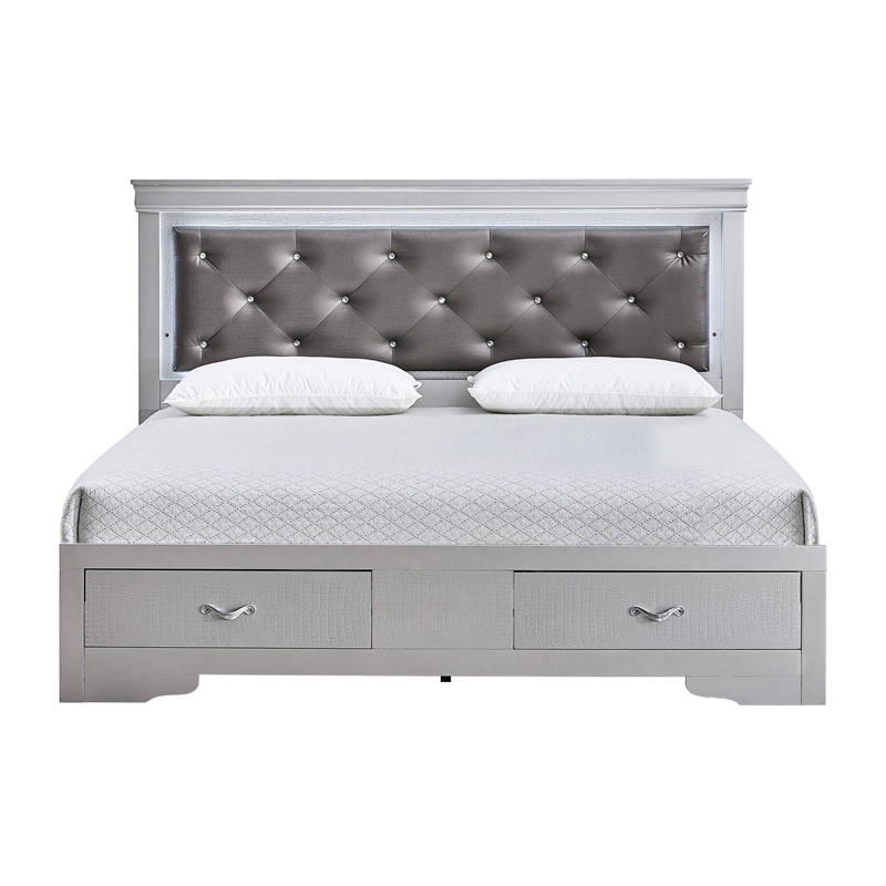 Glory Furniture Lorana G6500F-FSB Full Bed Silver Champagne