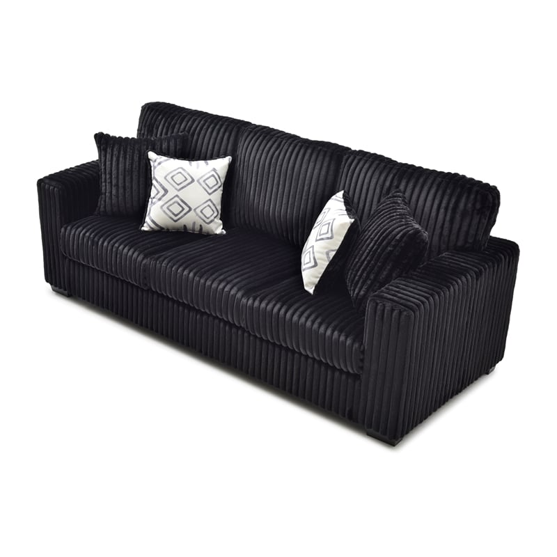 Glory Furniture Teddy G00183A-S Sofa Black Teddy Fabric
