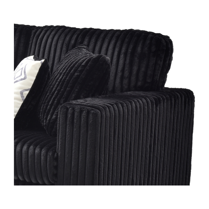 Glory Furniture Teddy G00183A-S Sofa Black Teddy Fabric