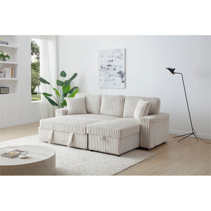 Glory Furniture Connie G00407-SCH Sofa Bed Chaise Ivory