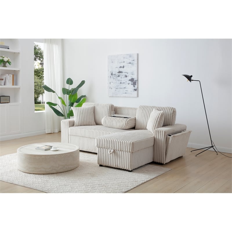 Glory Furniture Connie G00407-SCH Sofa Bed Chaise Ivory