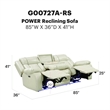 Glory Furniture Sensa G00727A-RS Power Reclining Sofa W/Table W/Led Belt Beige Faux Leather